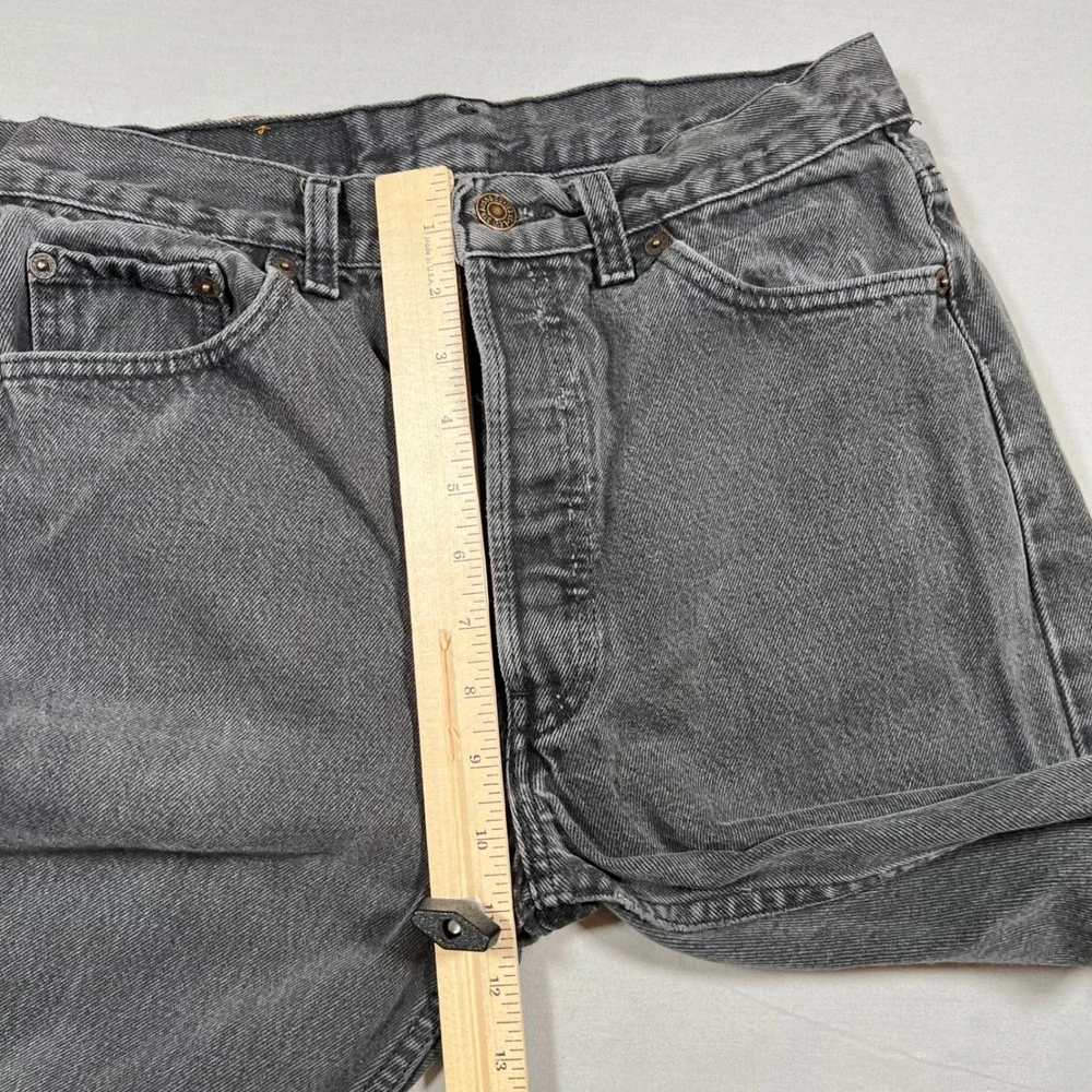 Vintage Levis 501 Mens Faded Black Classic Button Fly Jeans 30x30 Made in USA